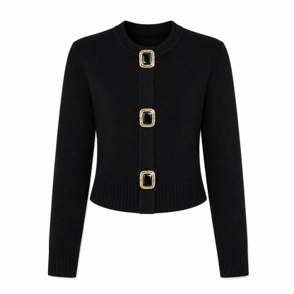 Gemma Jewel-Button Cardigan