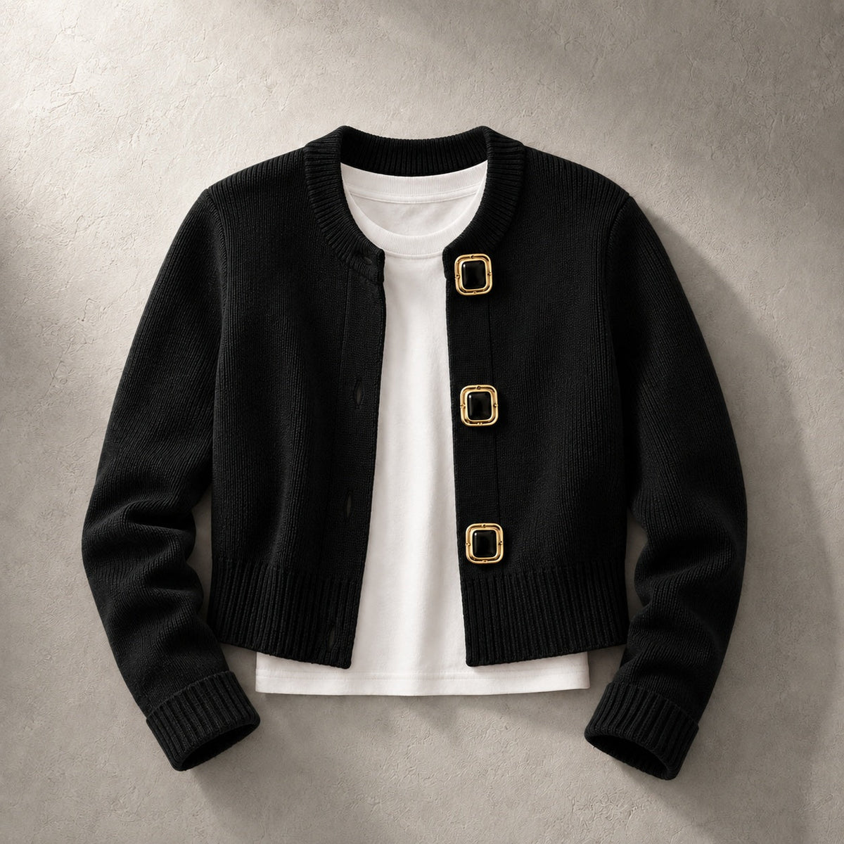 Gemma Jewel-Button Cardigan