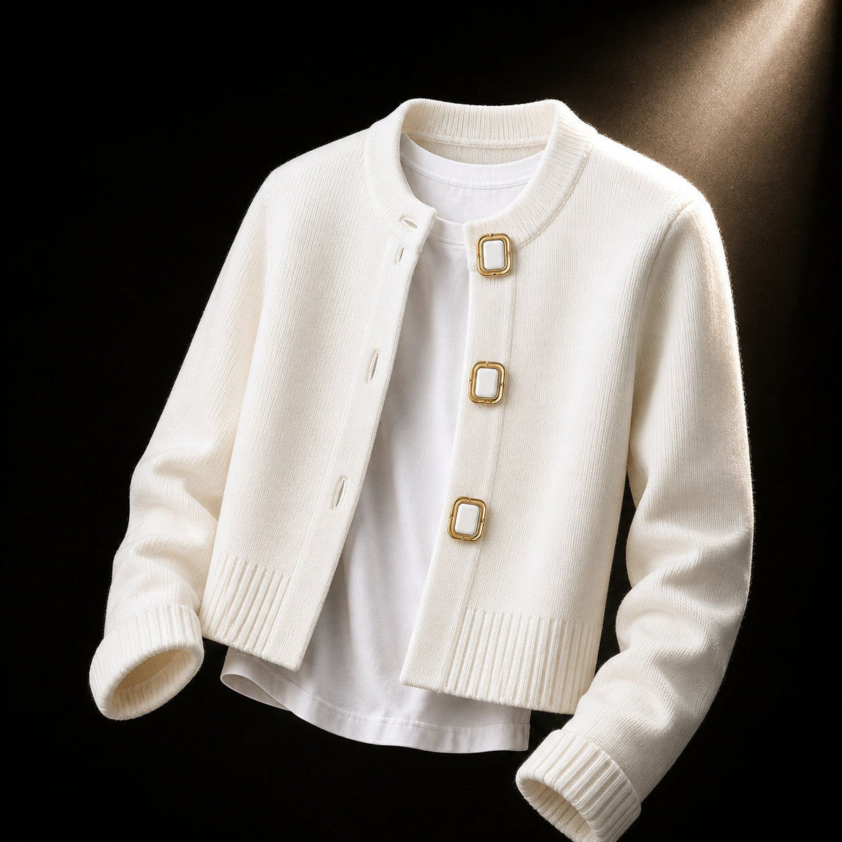 Gemma Jewel-Button Cardigan