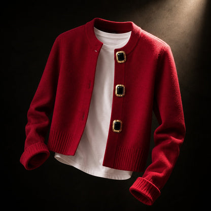 Gemma Jewel-Button Cardigan
