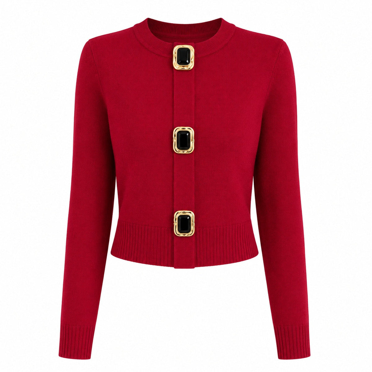 Gemma Jewel-Button Cardigan