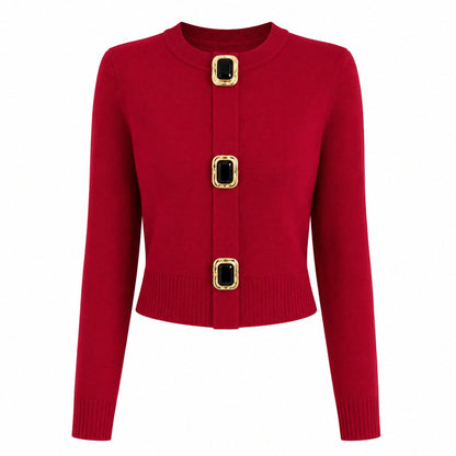 Gemma Jewel-Button Cardigan