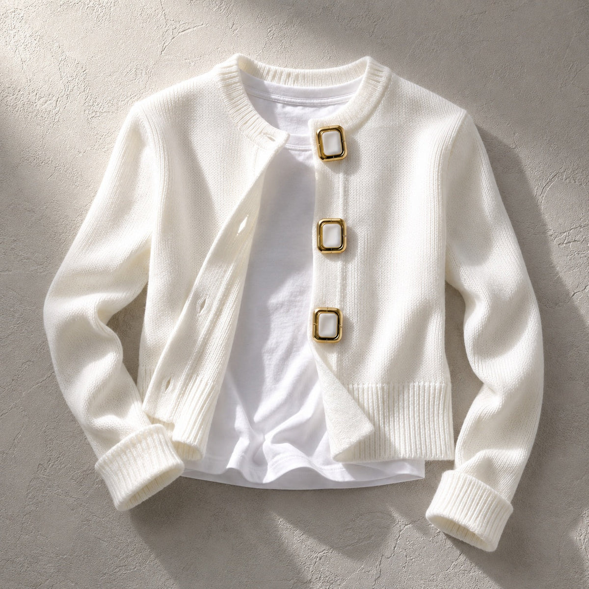 Gemma Jewel-Button Cardigan